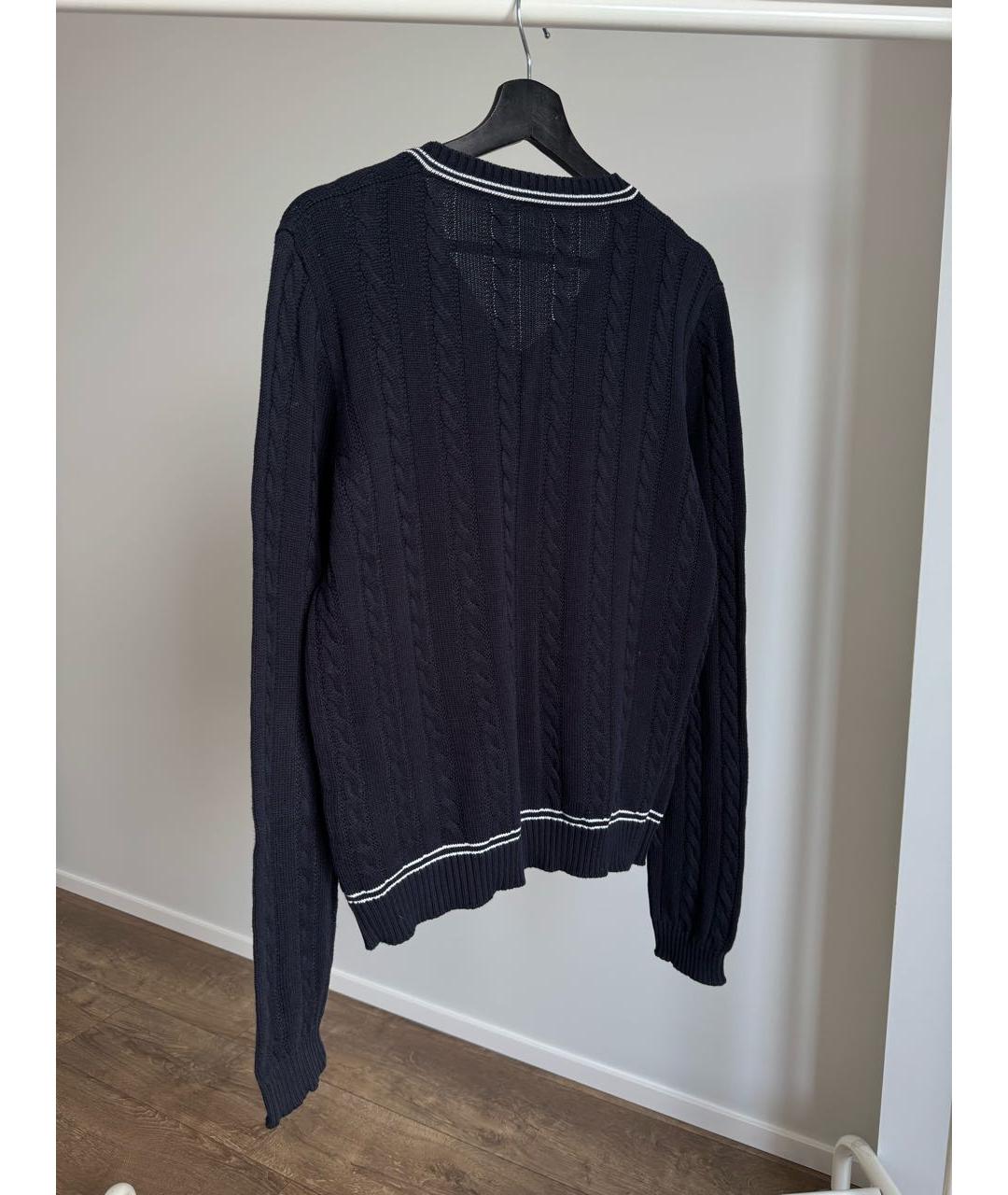 PRADA Темно-синий хлопковый джемпер / свитер, фото 2