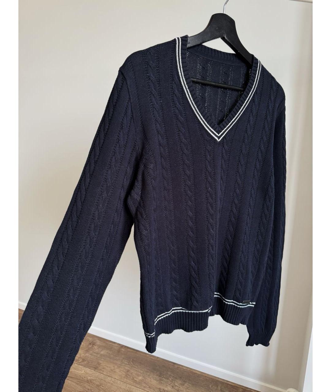 PRADA Темно-синий хлопковый джемпер / свитер, фото 3