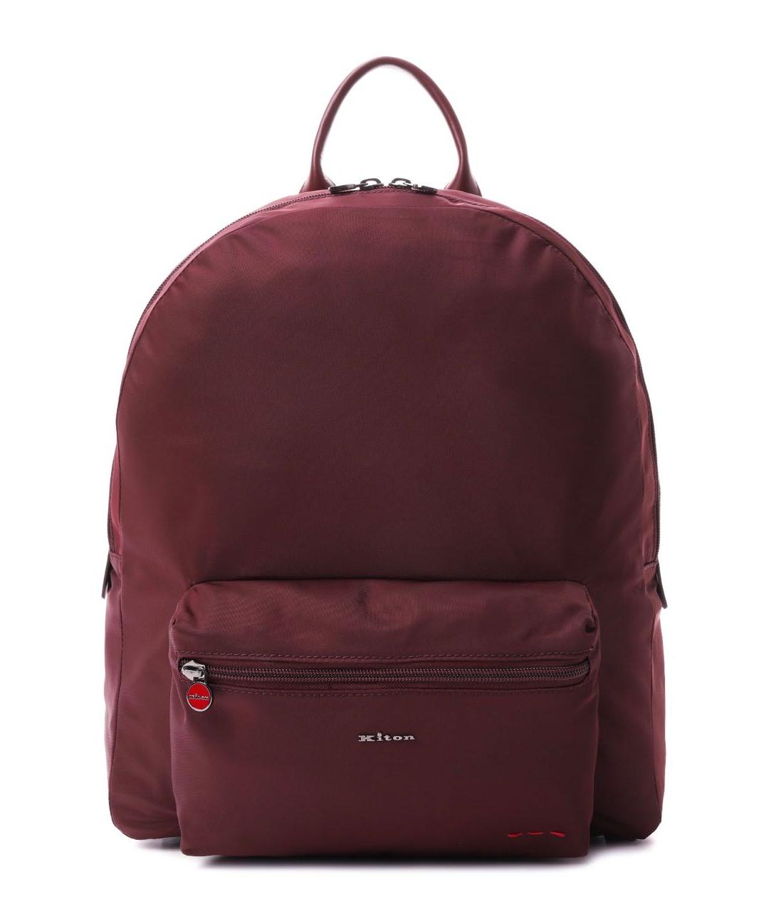KITON Бордовый тканевый рюкзак, фото 1