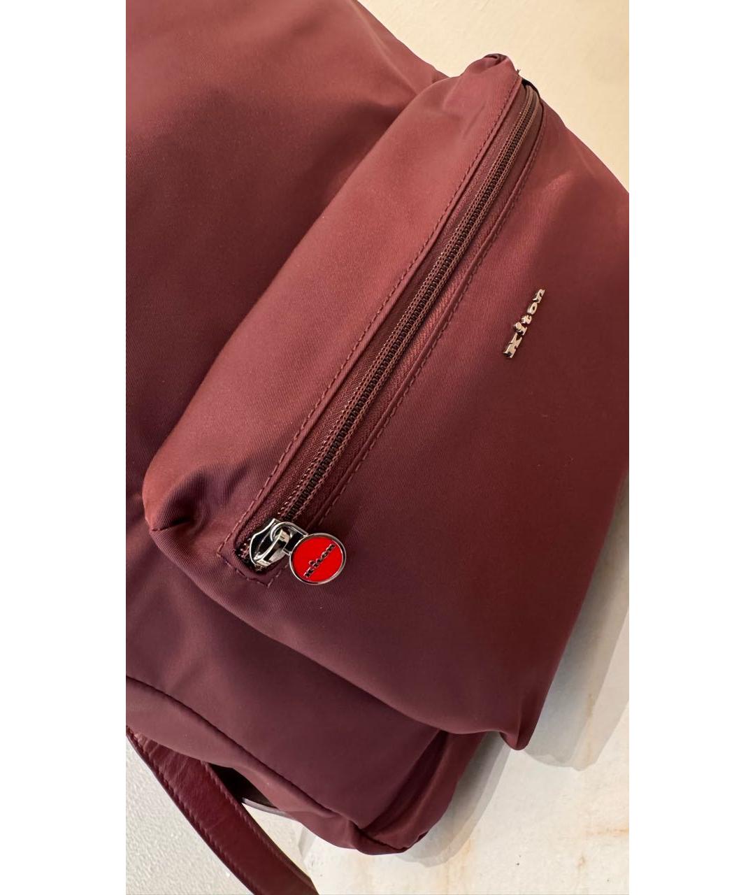 KITON Бордовый тканевый рюкзак, фото 2
