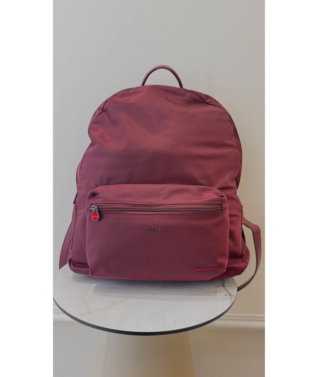 KITON Бордовый тканевый рюкзак, фото 3
