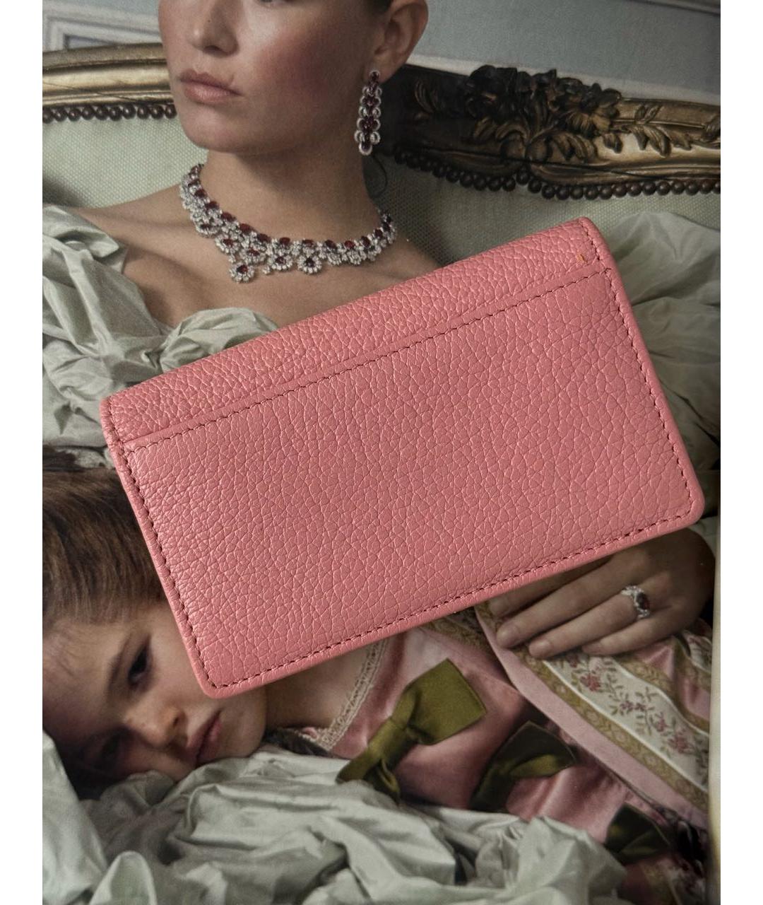 MIU MIU Розовый кожаный кошелек, фото 2