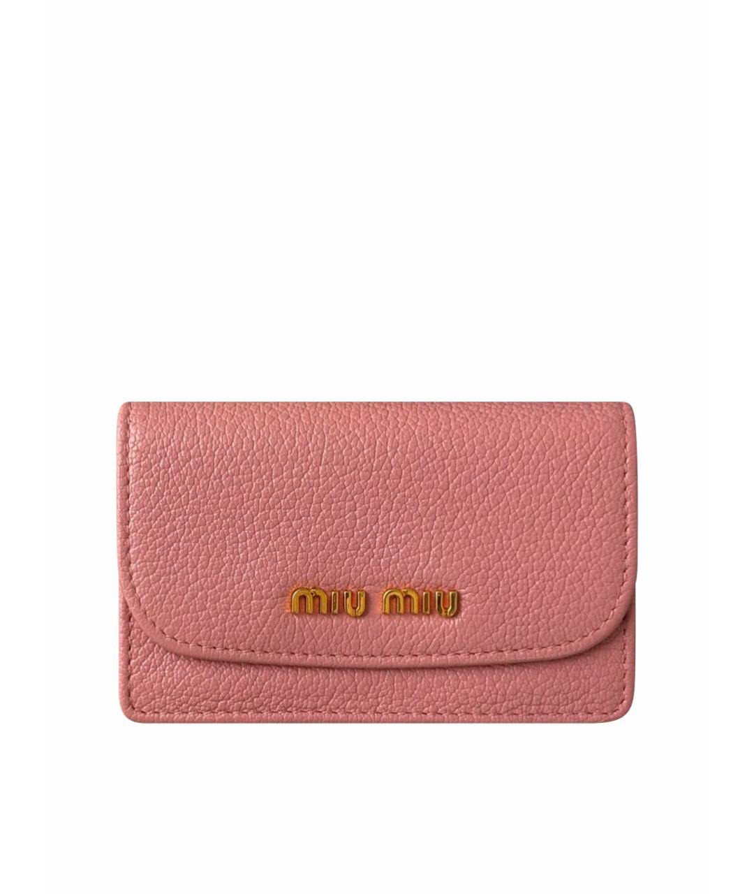 MIU MIU Розовый кожаный кошелек, фото 1