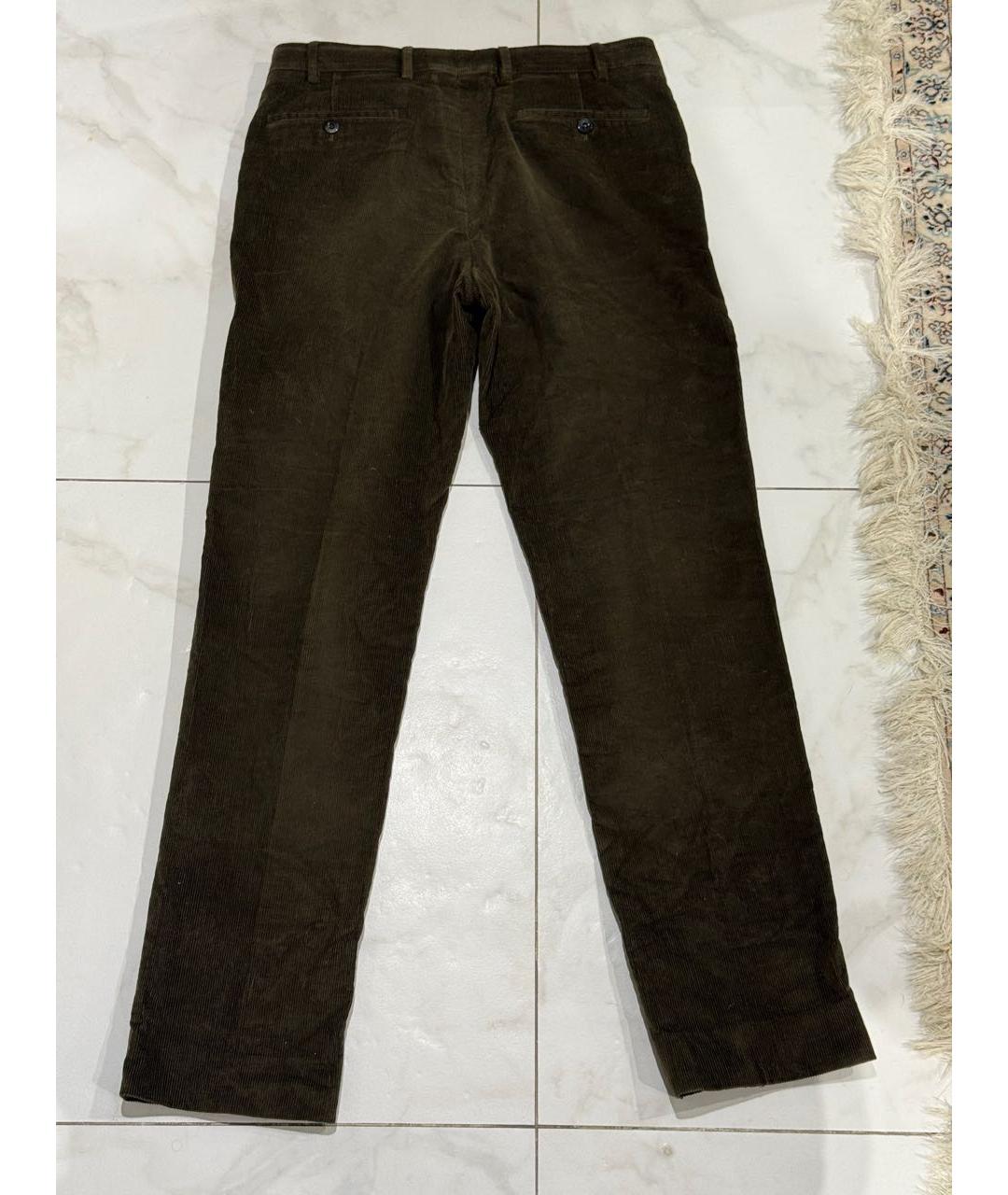 LORO PIANA Зеленые хлопковые повседневные брюки, фото 2