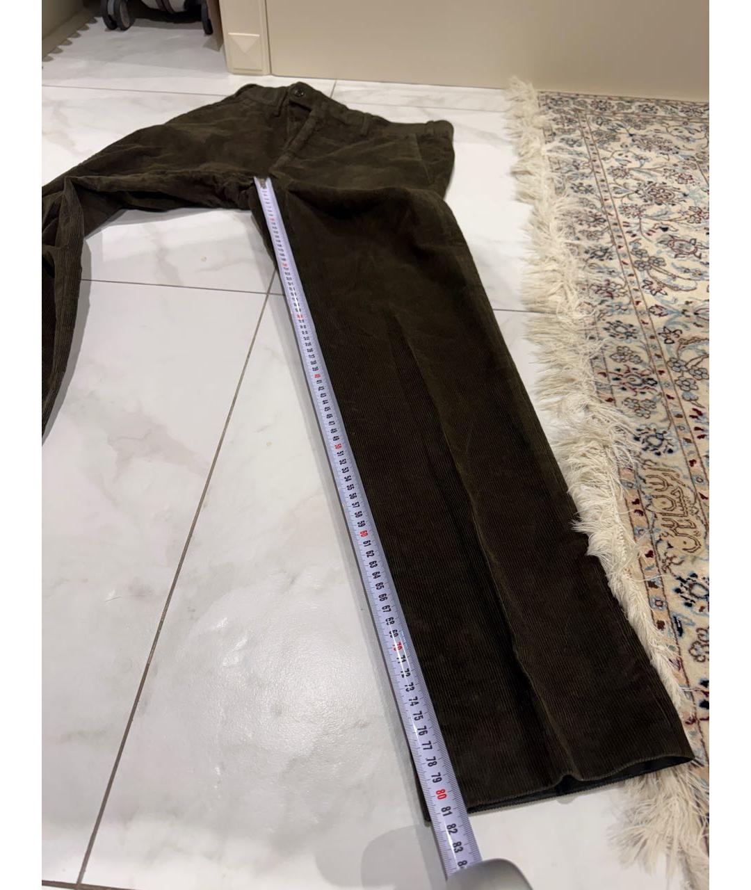 LORO PIANA Зеленые хлопковые повседневные брюки, фото 6