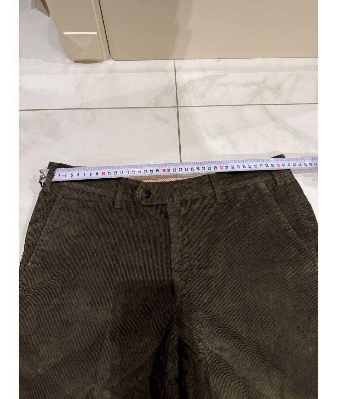 LORO PIANA Зеленые хлопковые повседневные брюки, фото 5