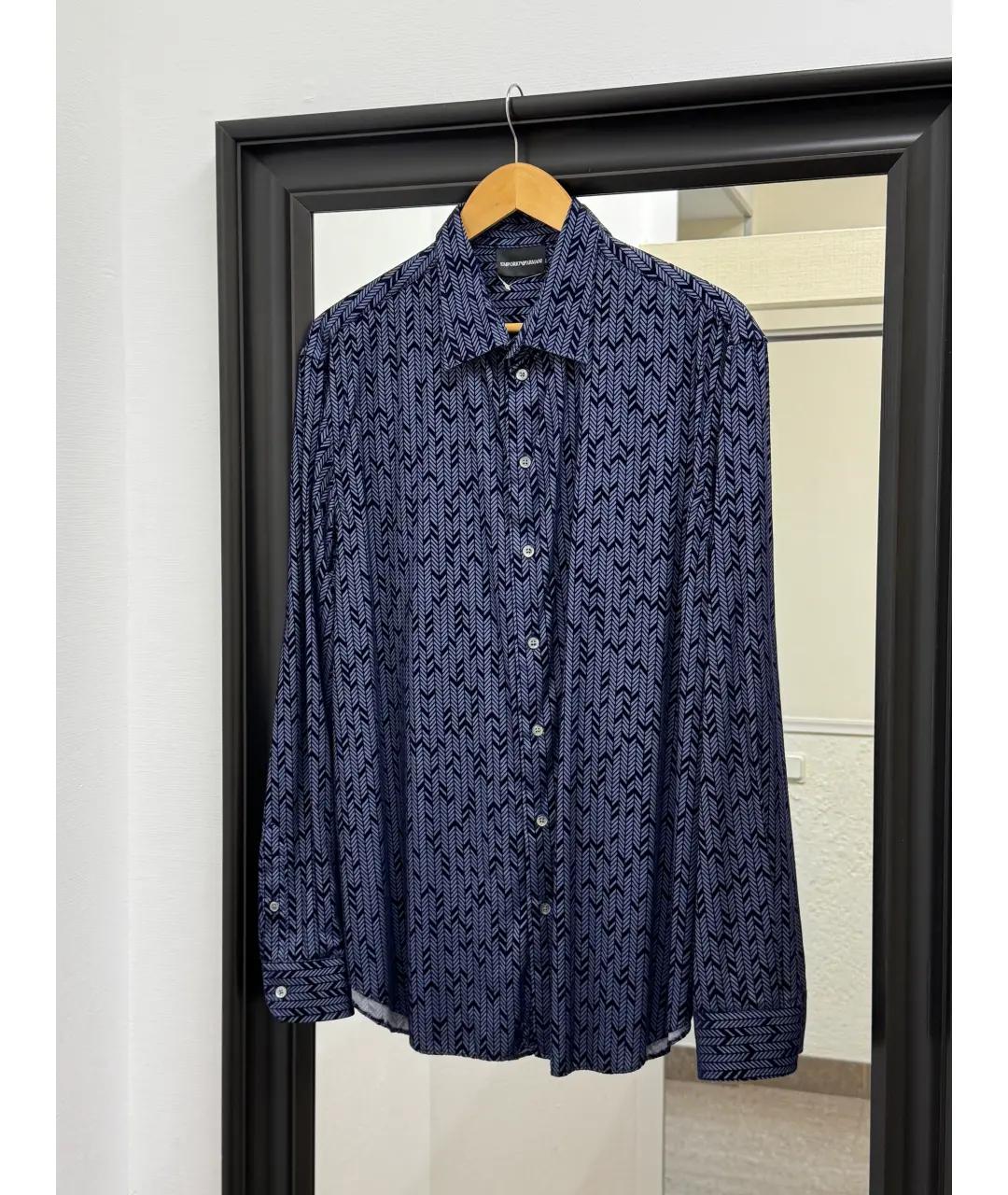 EMPORIO ARMANI Синяя кэжуал рубашка, фото 4