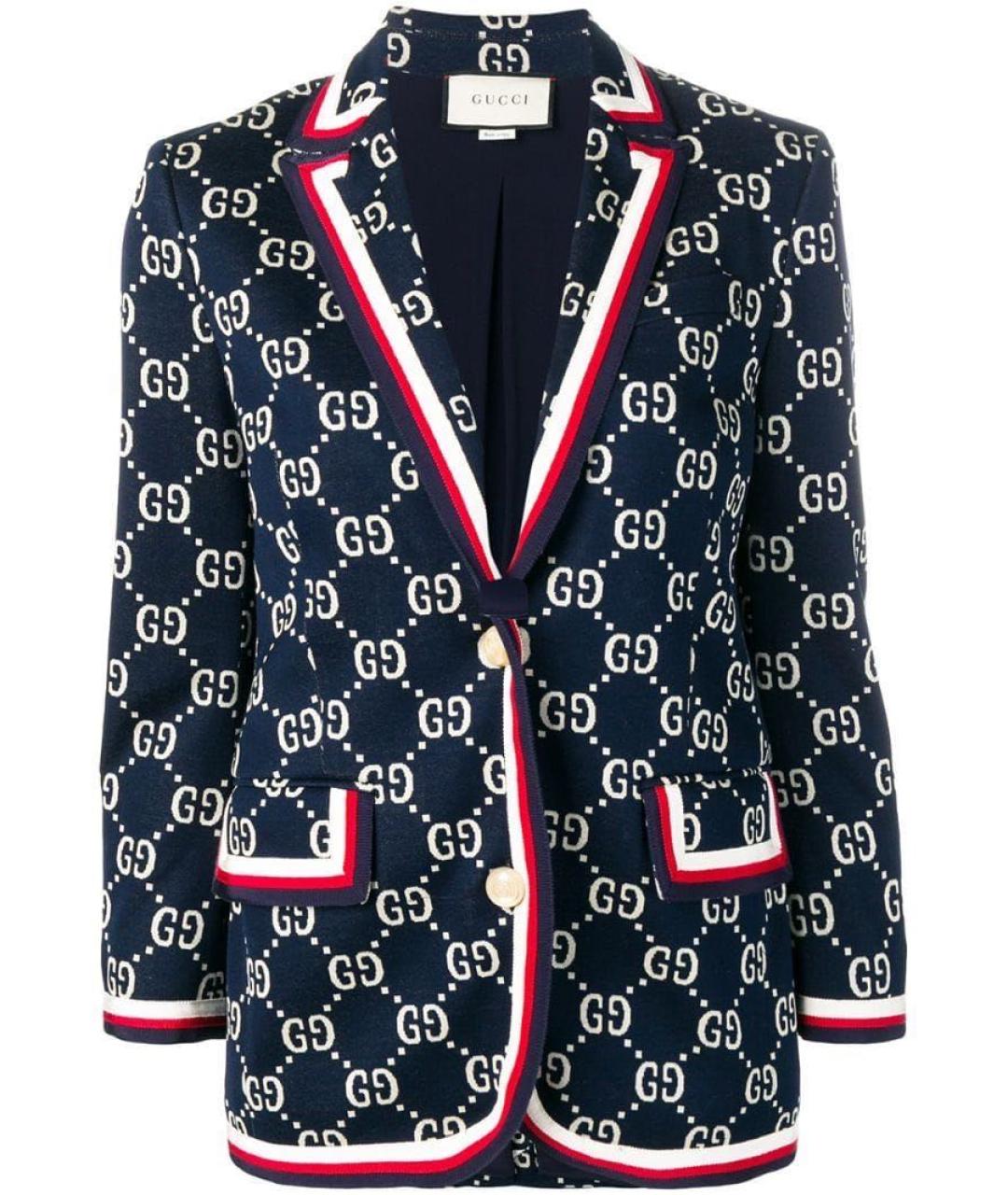 GUCCI Темно-синий жакет/пиджак, фото 1