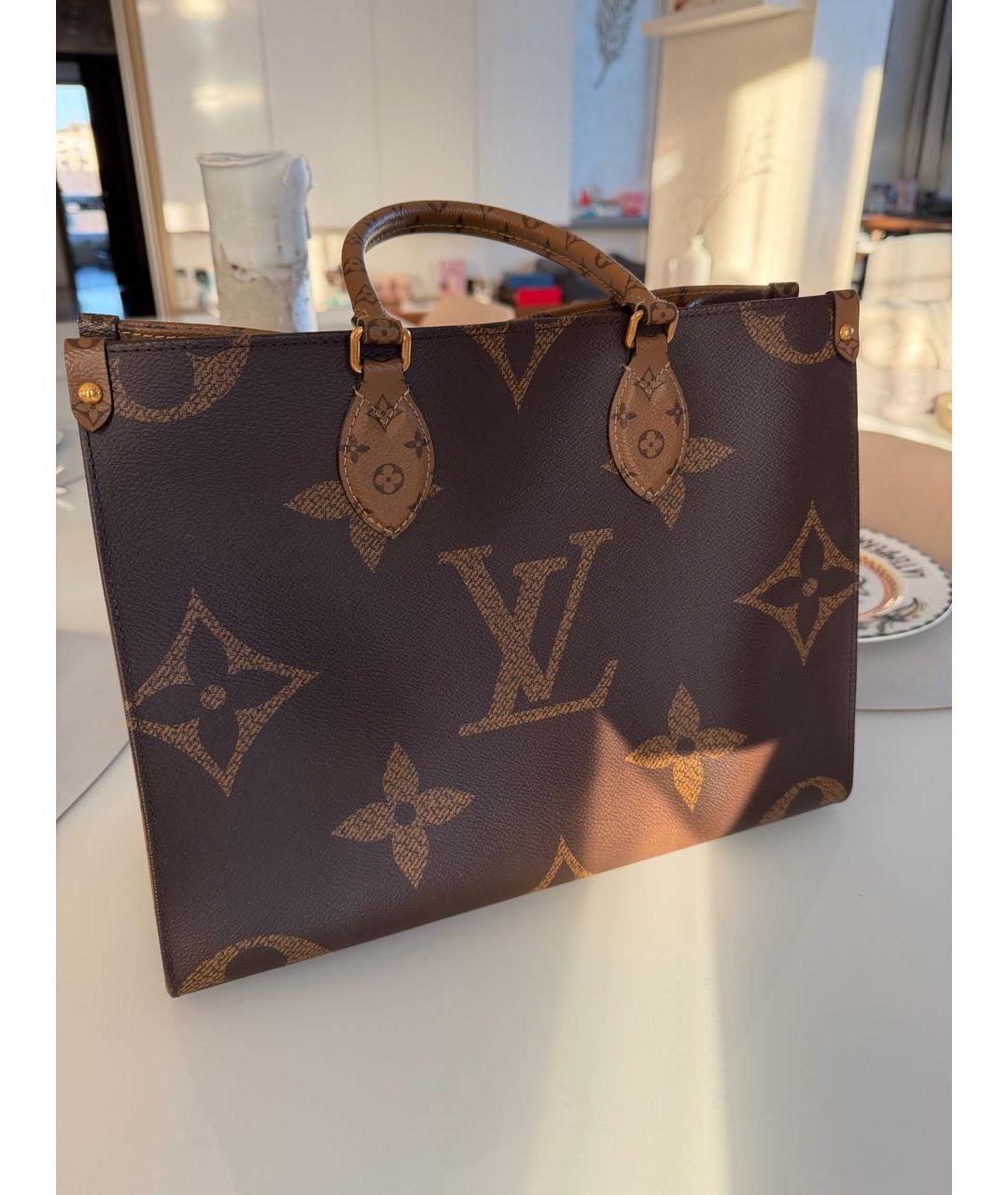 LOUIS VUITTON Коричневая сумка тоут, фото 9