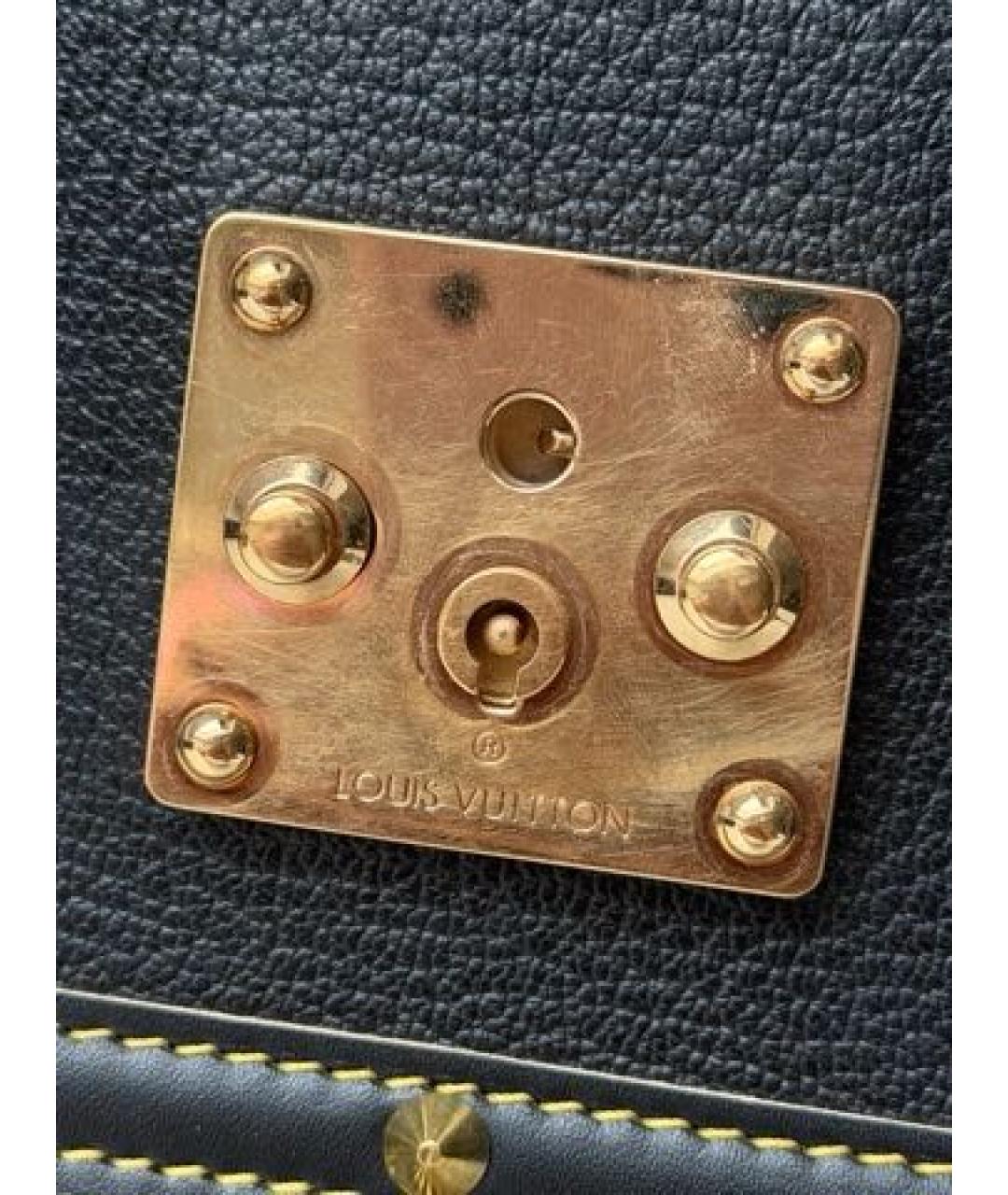 LOUIS VUITTON Черная кожаная сумка тоут, фото 4