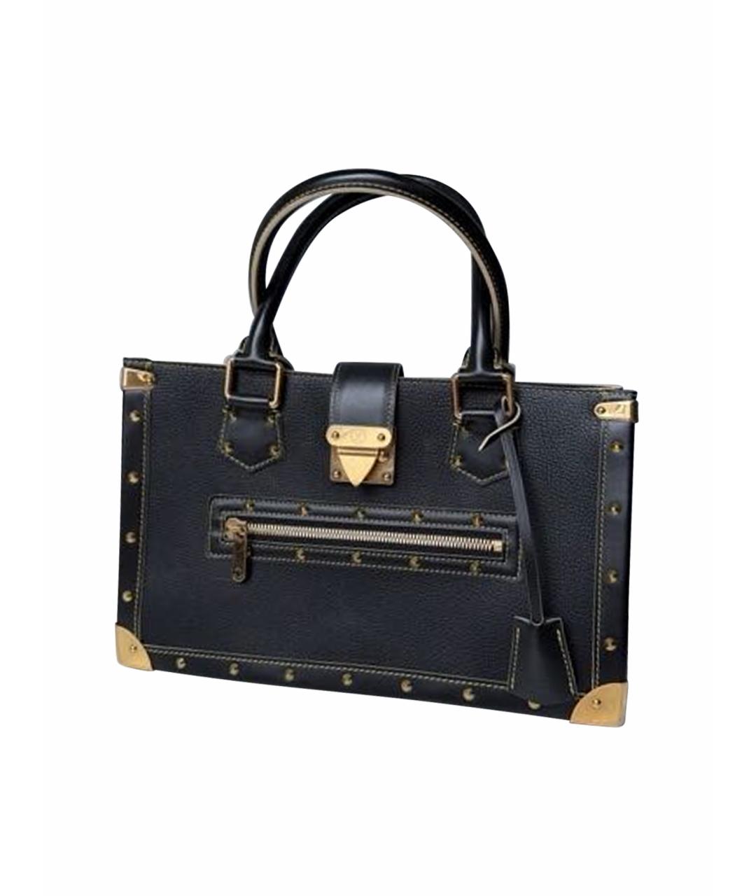 LOUIS VUITTON Черная кожаная сумка тоут, фото 1