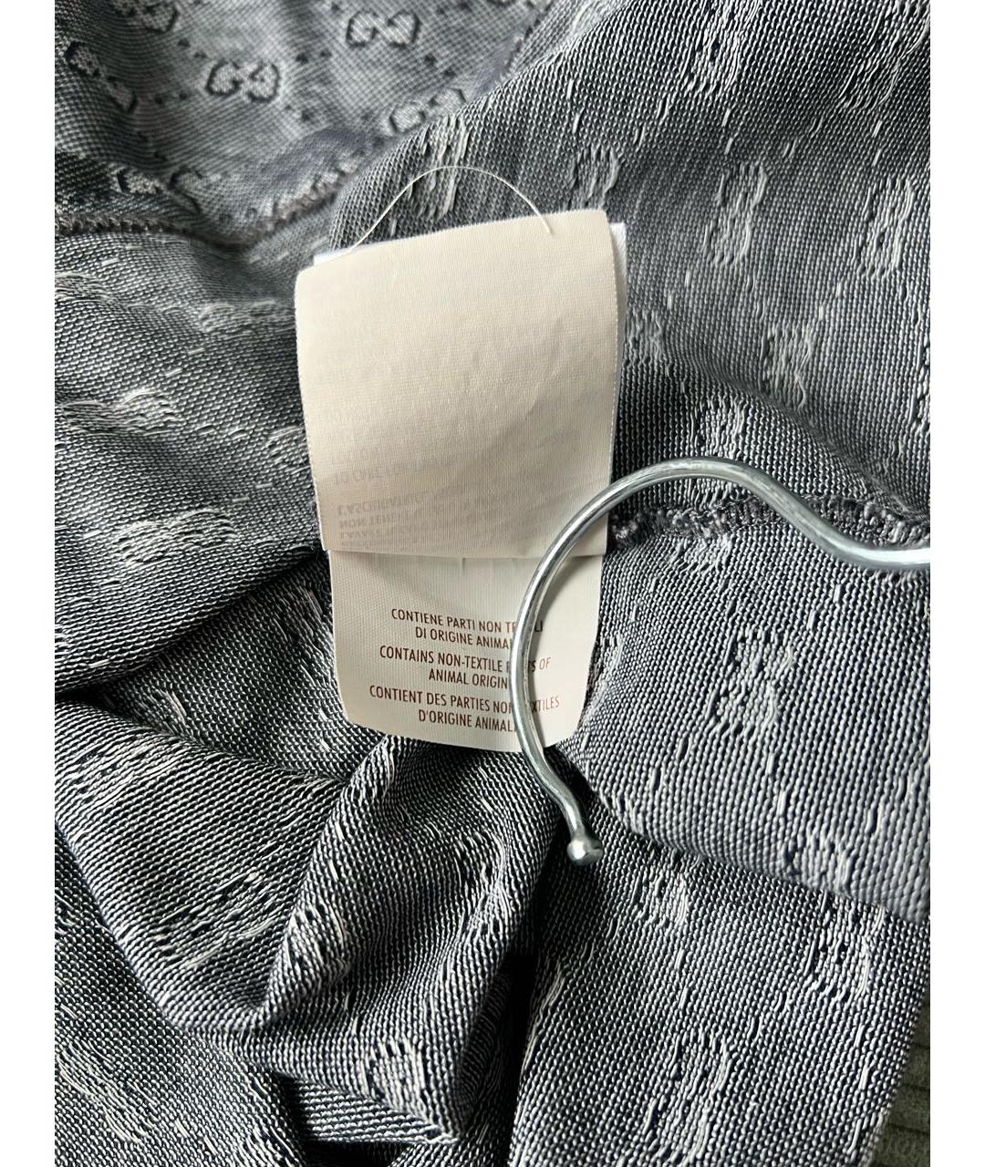 GUCCI Серое хлопковое поло с коротким рукавом, фото 5