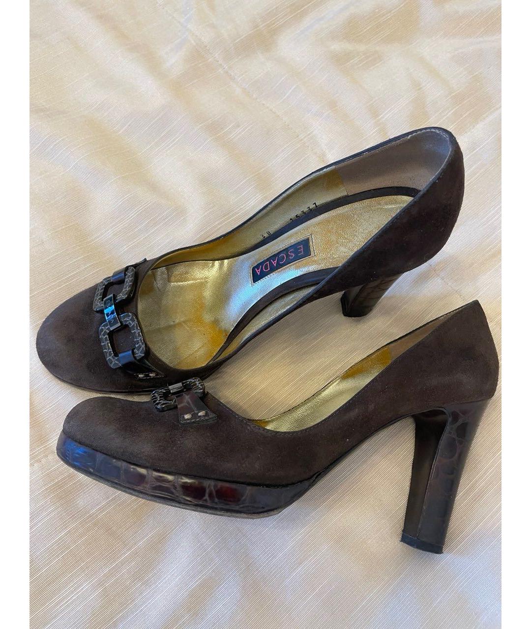 ESCADA Коричневые замшевые туфли, фото 4