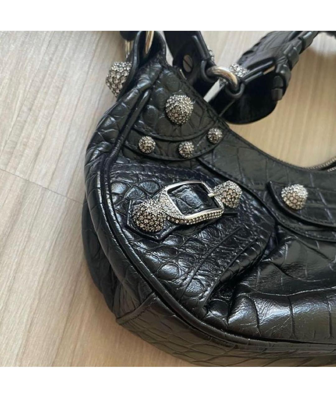 BALENCIAGA Черная кожаная сумка через плечо, фото 5