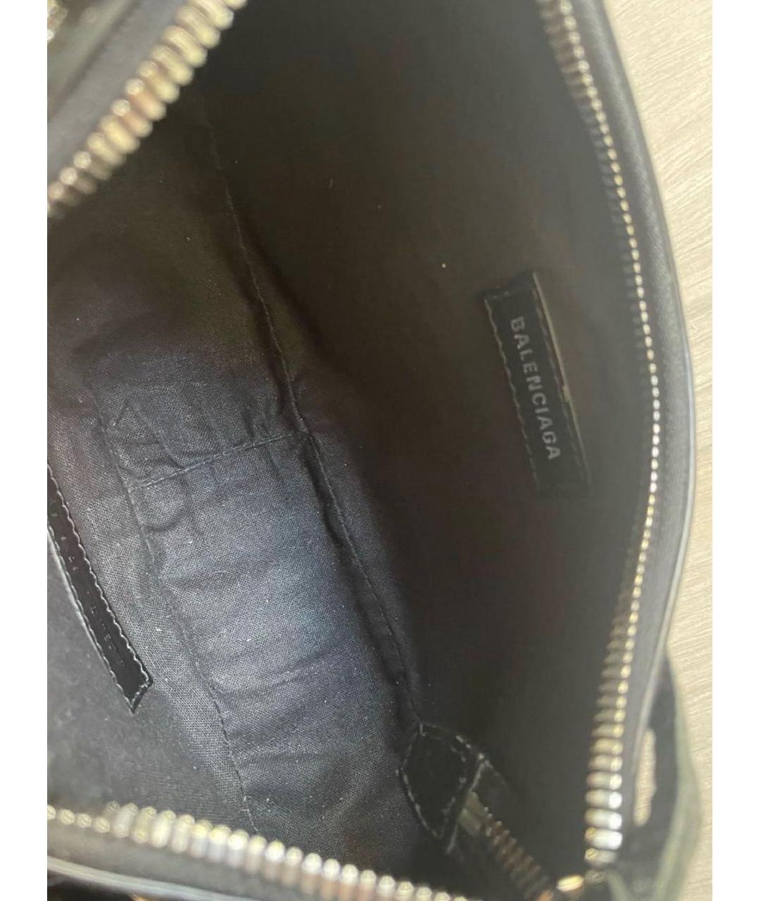 BALENCIAGA Черная кожаная сумка через плечо, фото 4