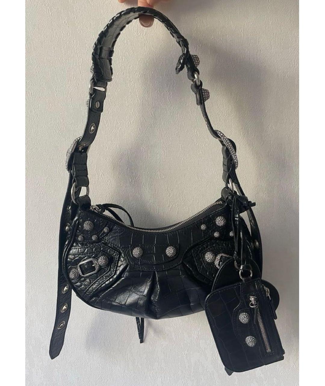 BALENCIAGA Черная кожаная сумка через плечо, фото 7