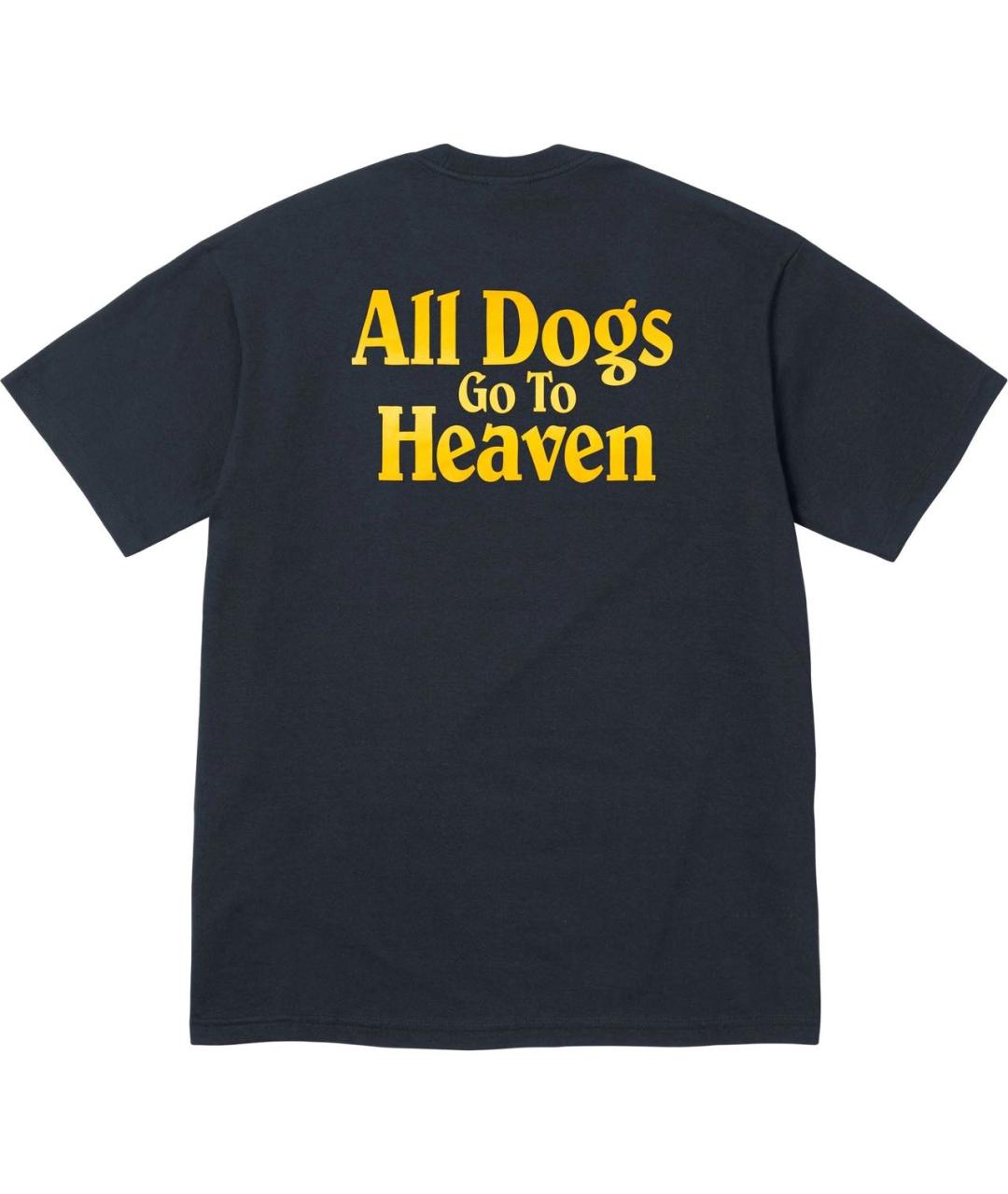 SUPREME Черная хлопко-полиэстеровая футболка, фото 2