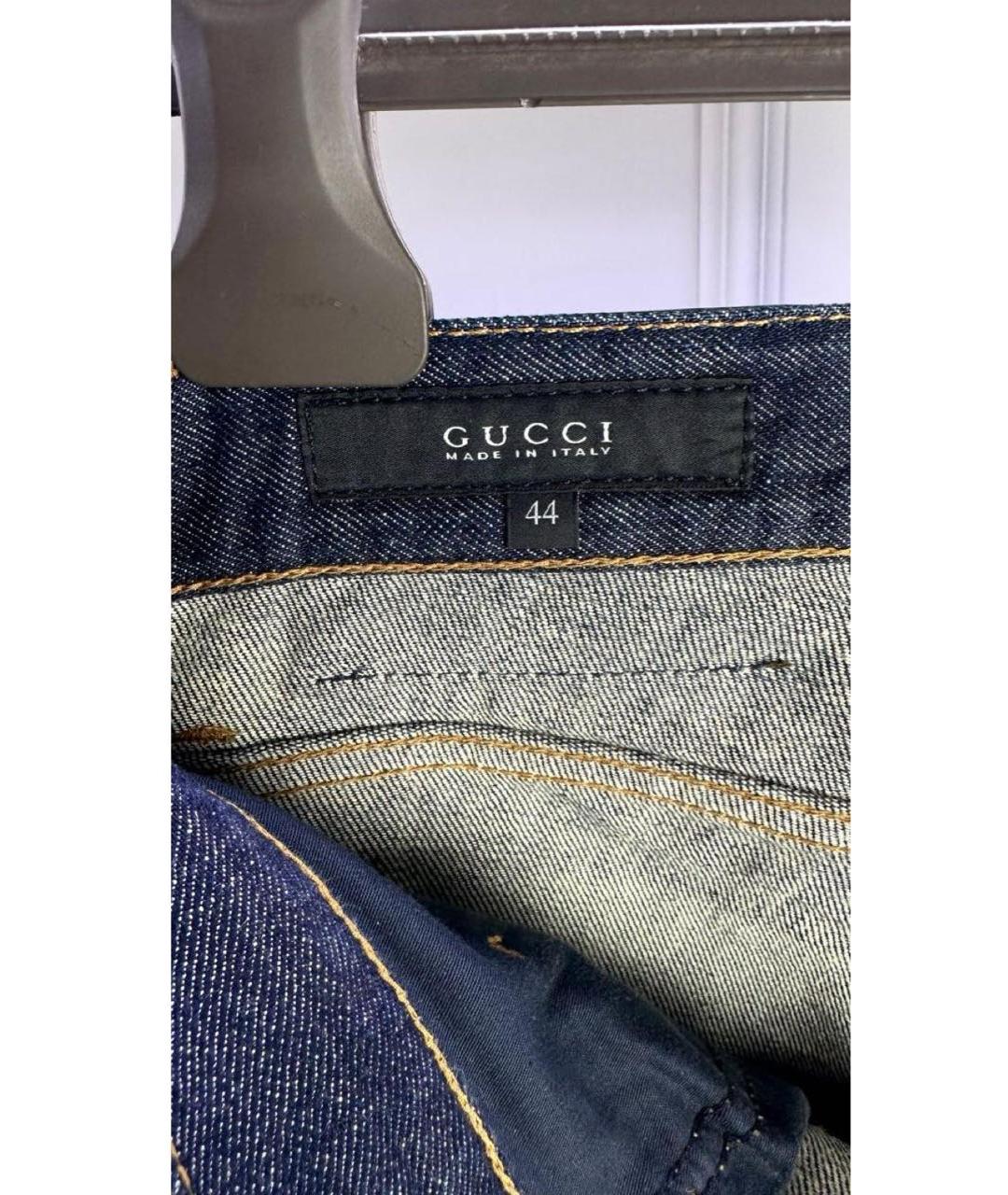 GUCCI Темно-синие хлопковые джинсы скинни, фото 5