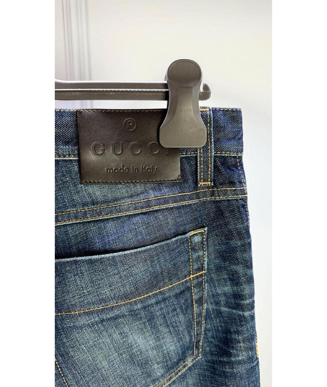 GUCCI Темно-синие хлопковые джинсы скинни, фото 2
