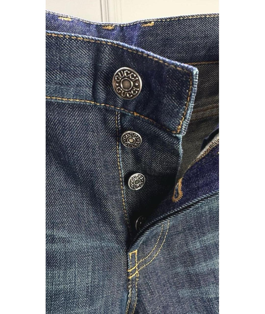 GUCCI Темно-синие хлопковые джинсы скинни, фото 4