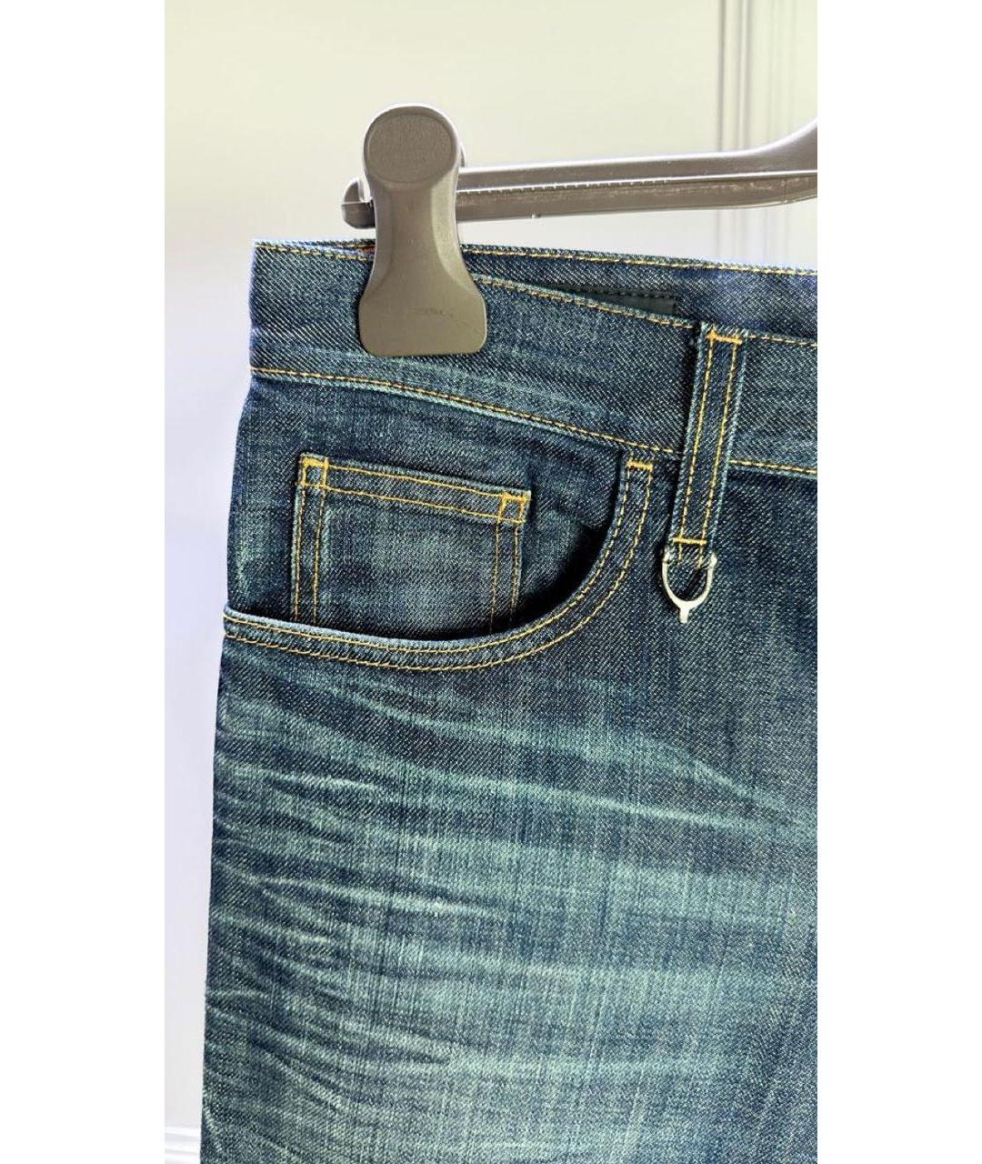 GUCCI Темно-синие хлопковые джинсы скинни, фото 3