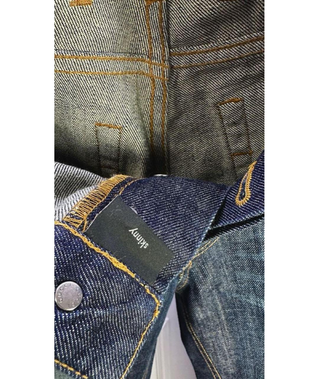 GUCCI Темно-синие хлопковые джинсы скинни, фото 6