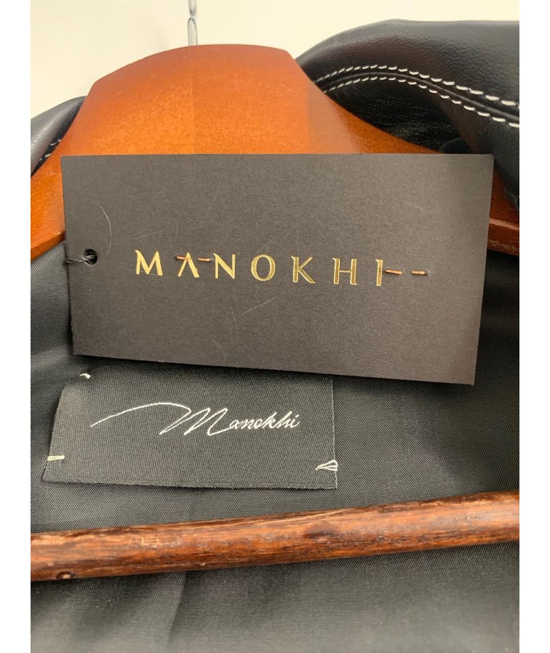 MANOKHI Черная кожаная куртка, фото 3