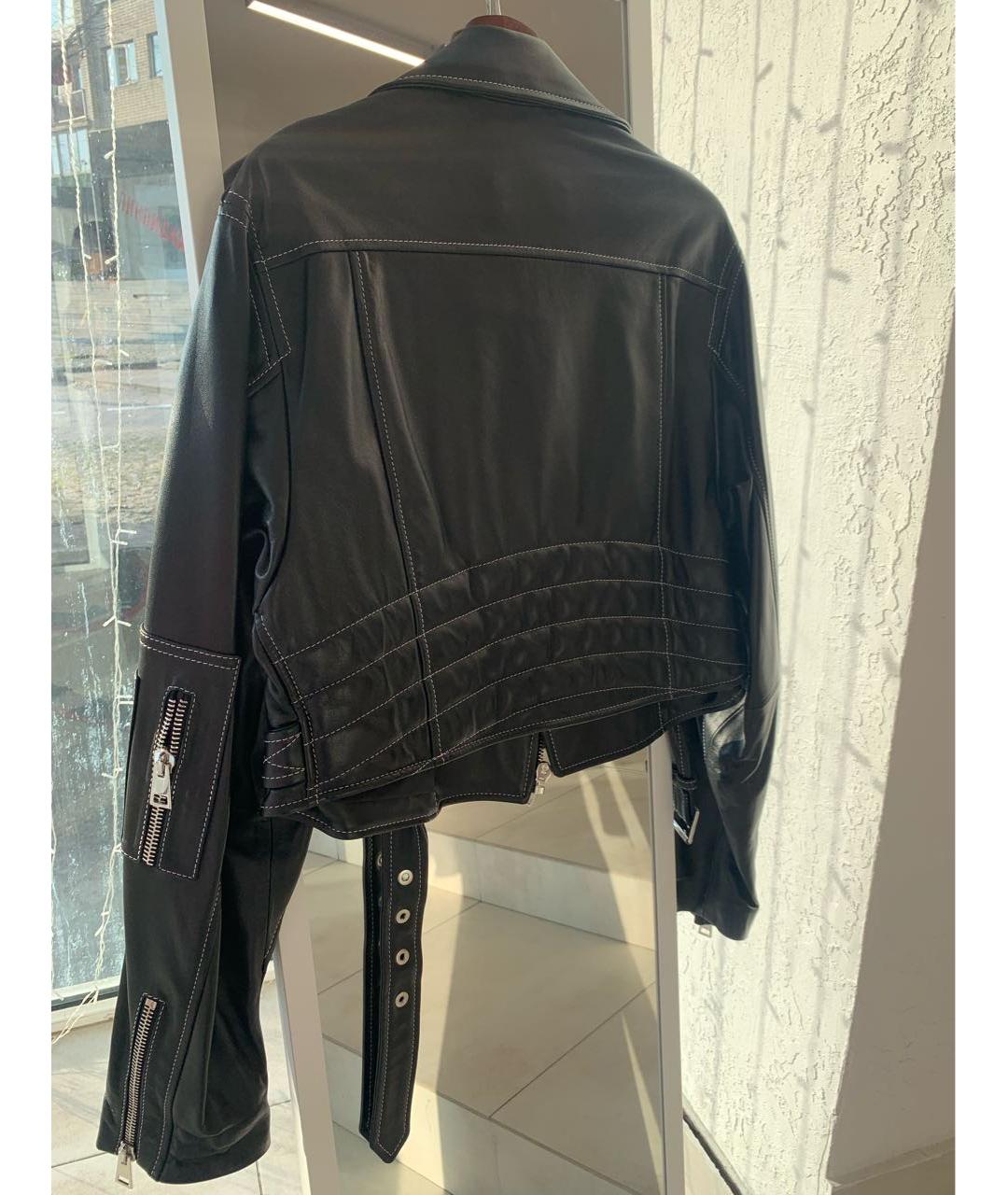 MANOKHI Черная кожаная куртка, фото 2