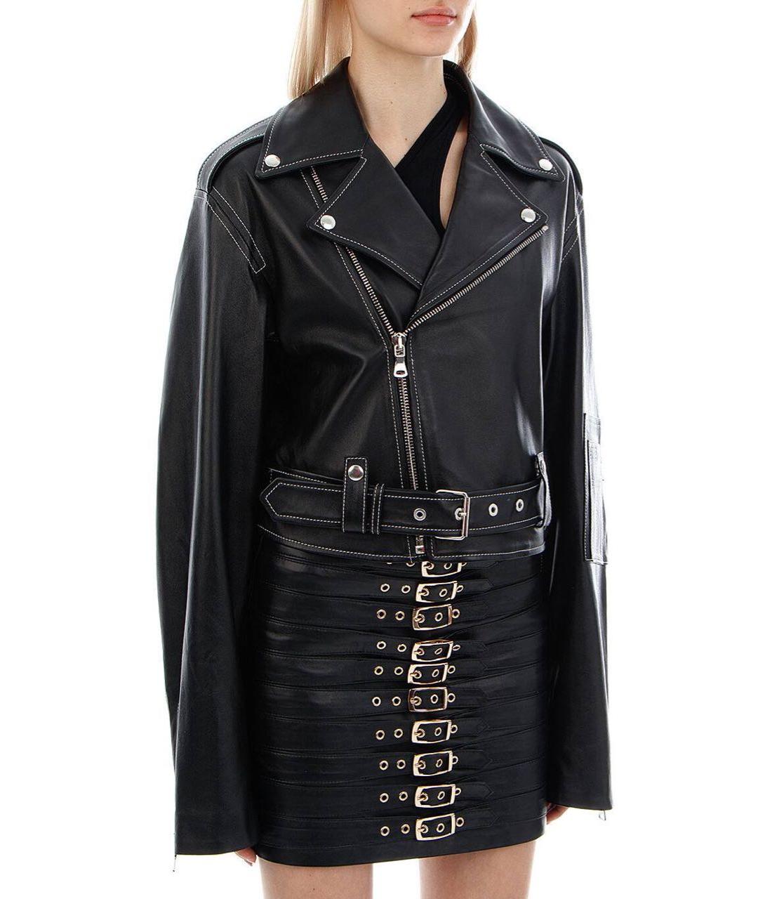 MANOKHI Черная кожаная куртка, фото 5