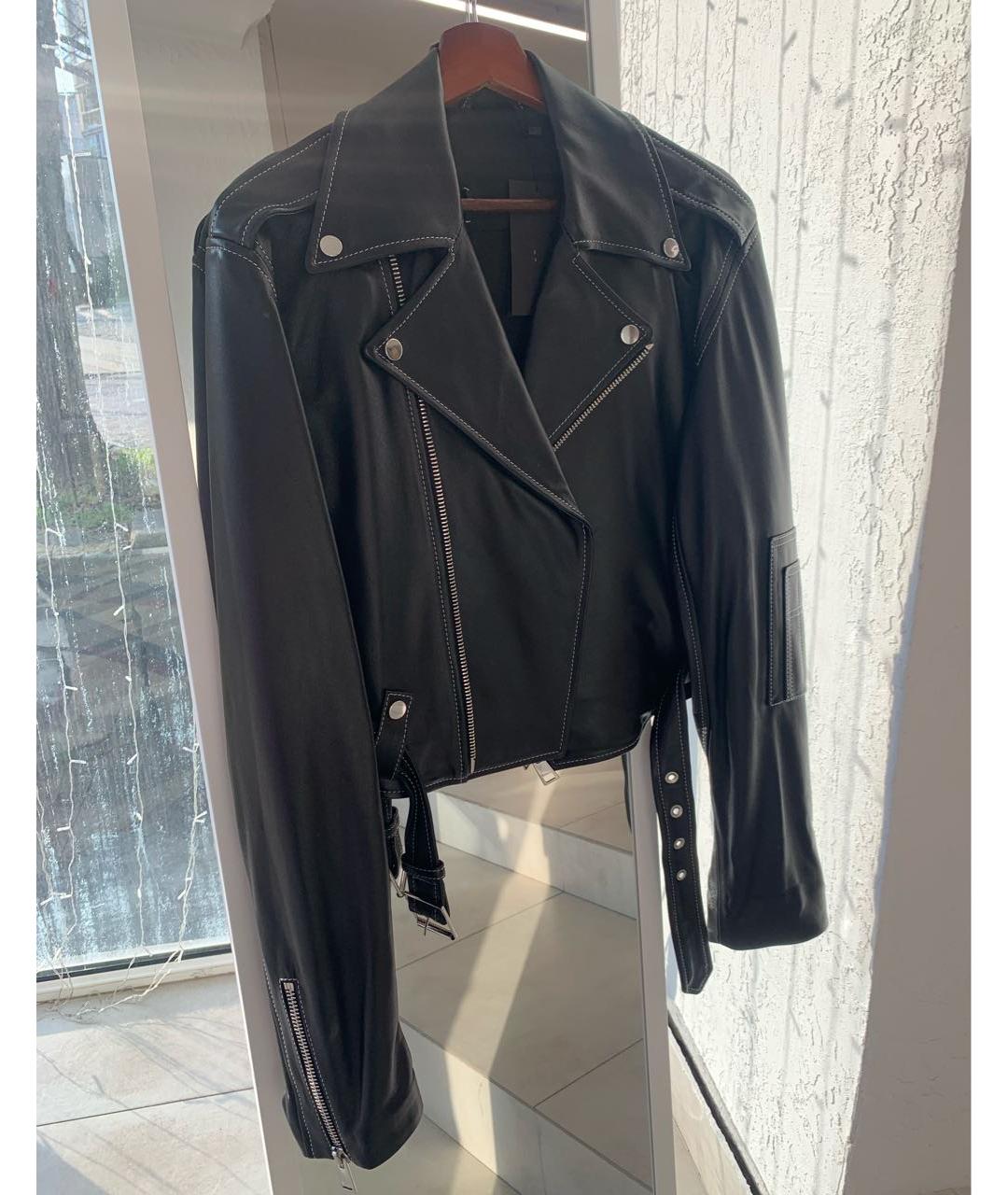 MANOKHI Черная кожаная куртка, фото 8
