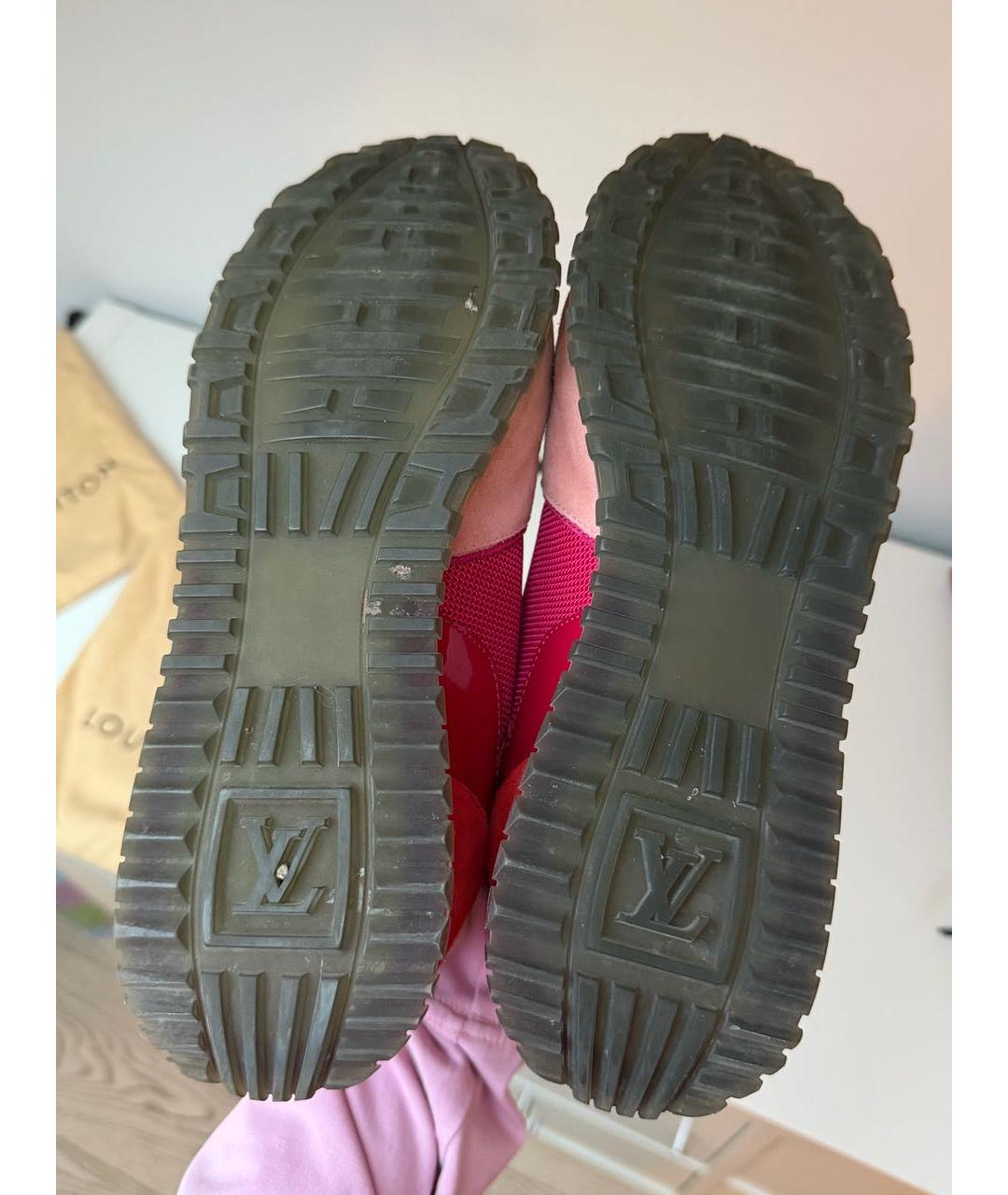 LOUIS VUITTON Фуксия замшевые кеды, фото 5