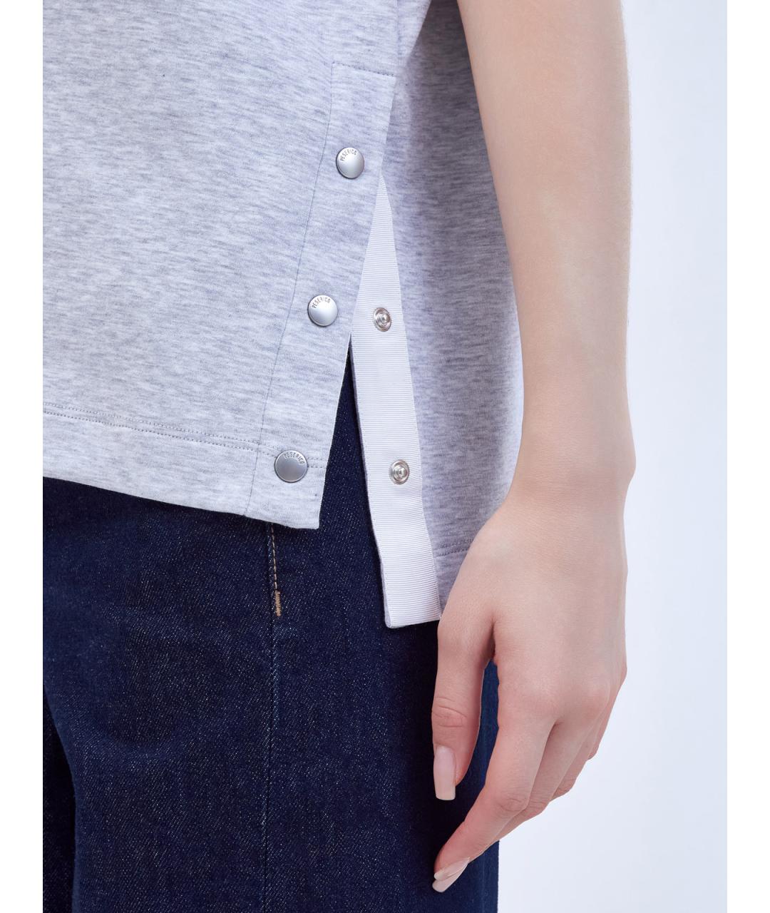 PESERICO Серая хлопковая футболка, фото 3