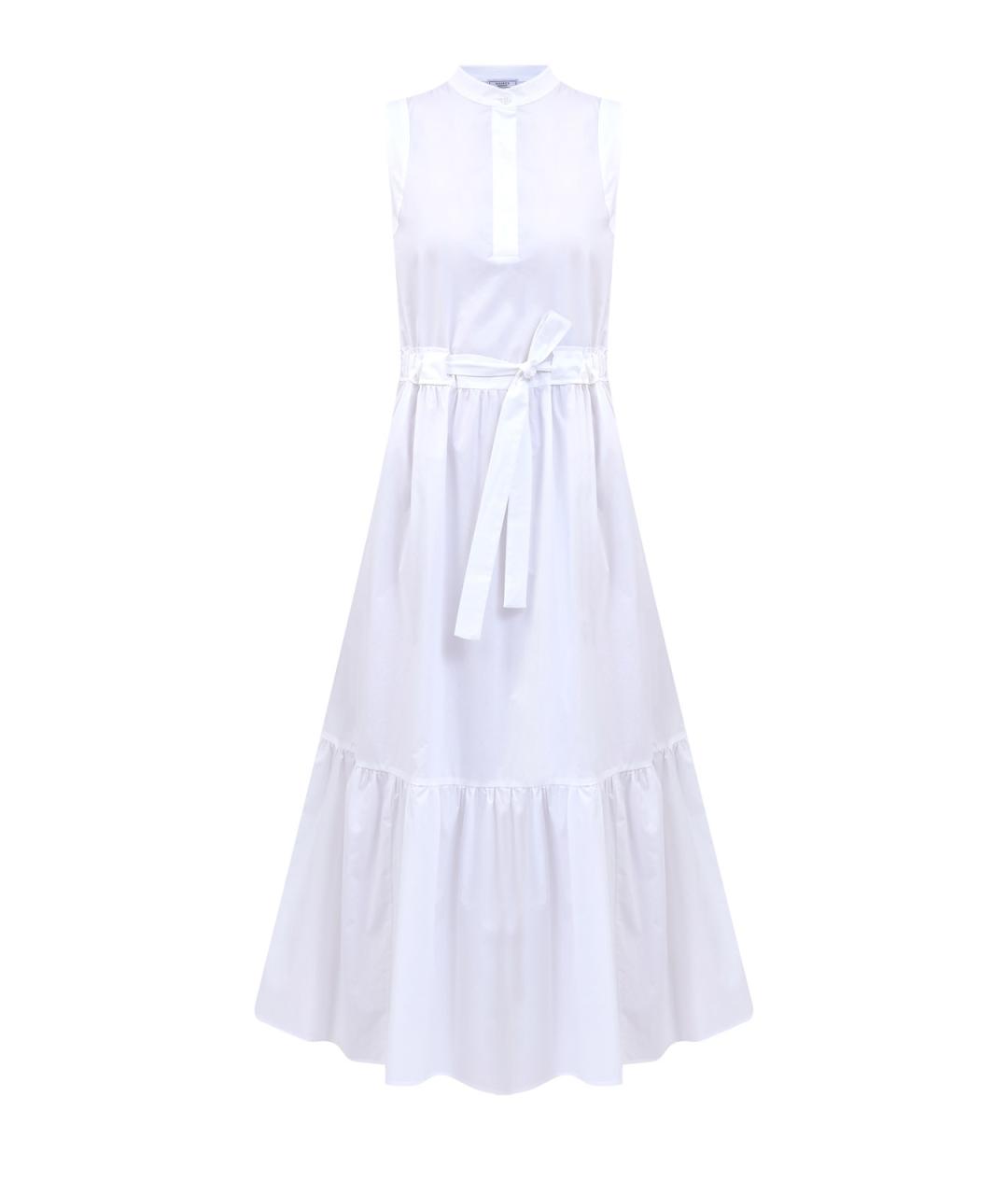 PESERICO Белое хлопковое повседневное платье, фото 1
