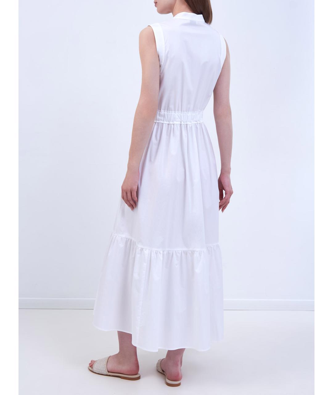 PESERICO Белое хлопковое повседневное платье, фото 4