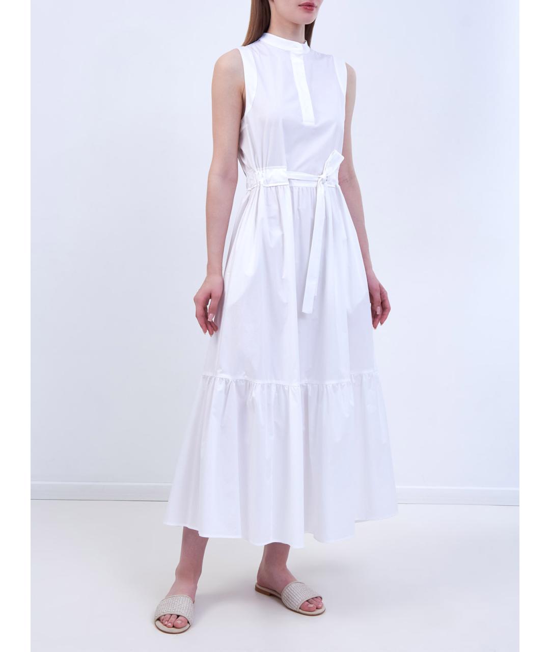 PESERICO Белое хлопковое повседневное платье, фото 3