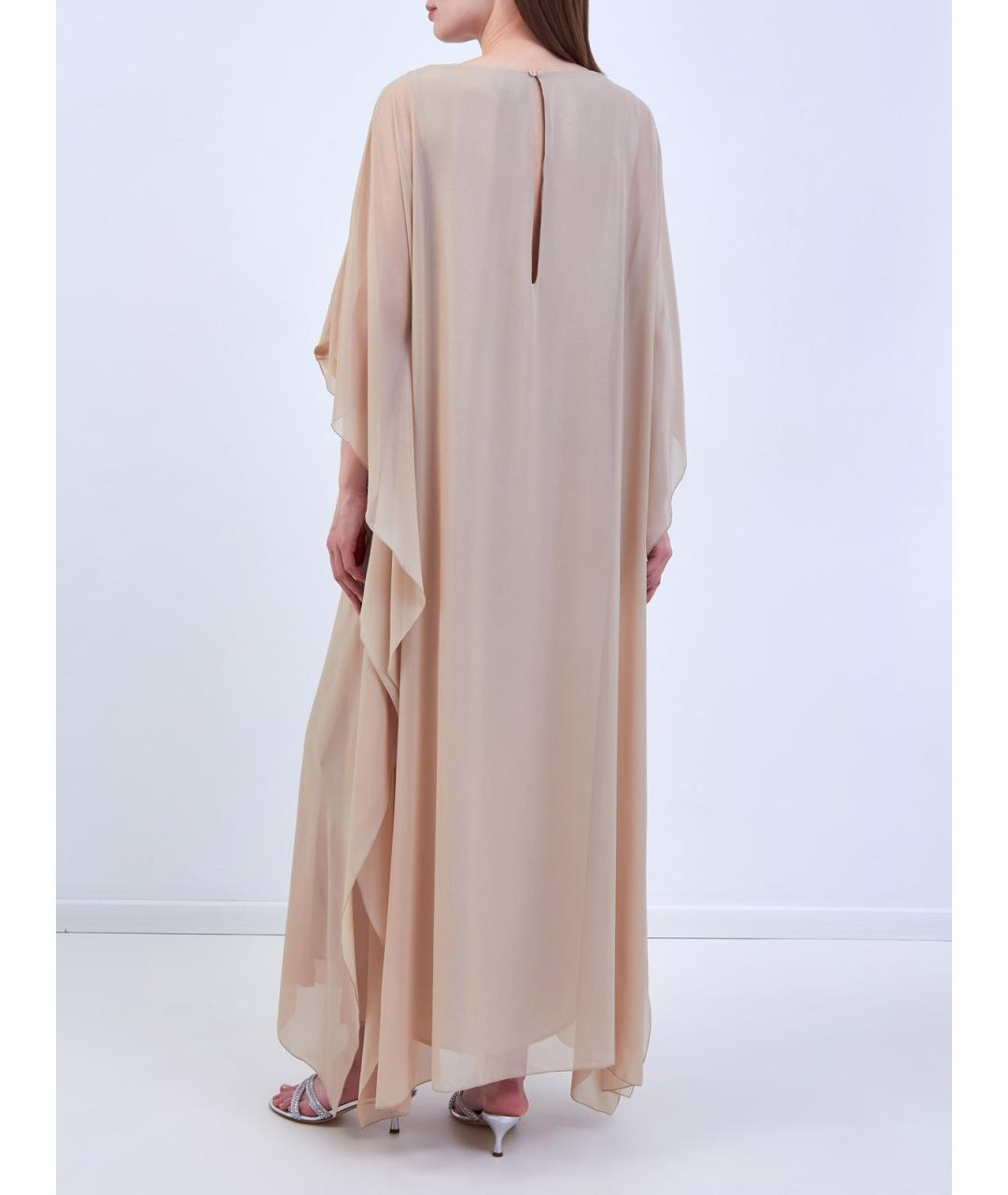 PESERICO Бежевое полиэстеровое повседневное платье, фото 4