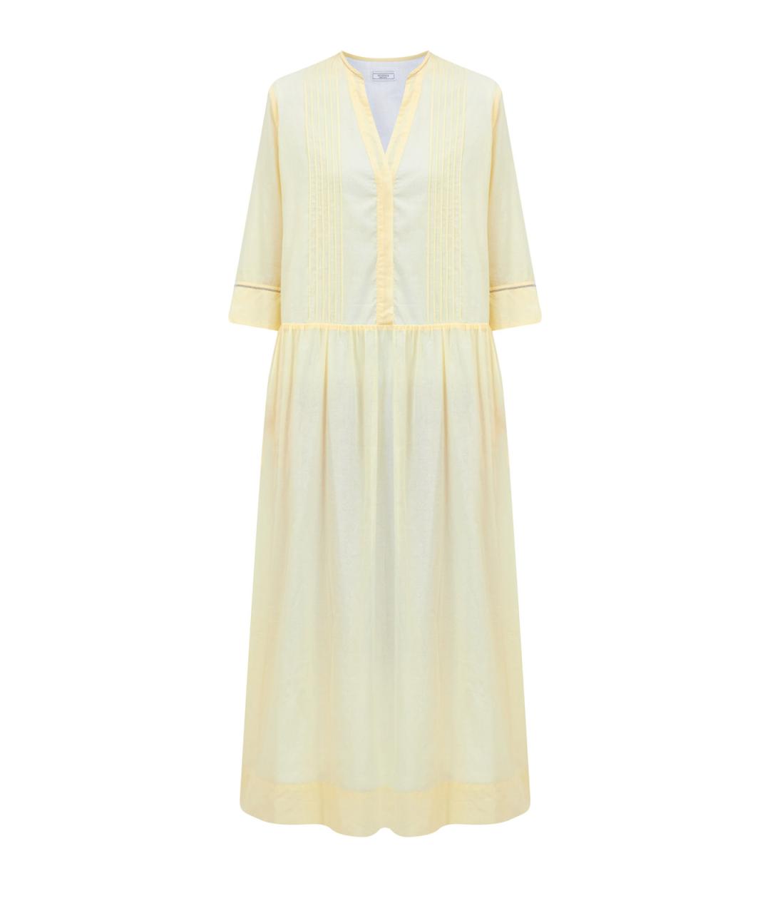 PESERICO Желтое хлопковое повседневное платье, фото 1