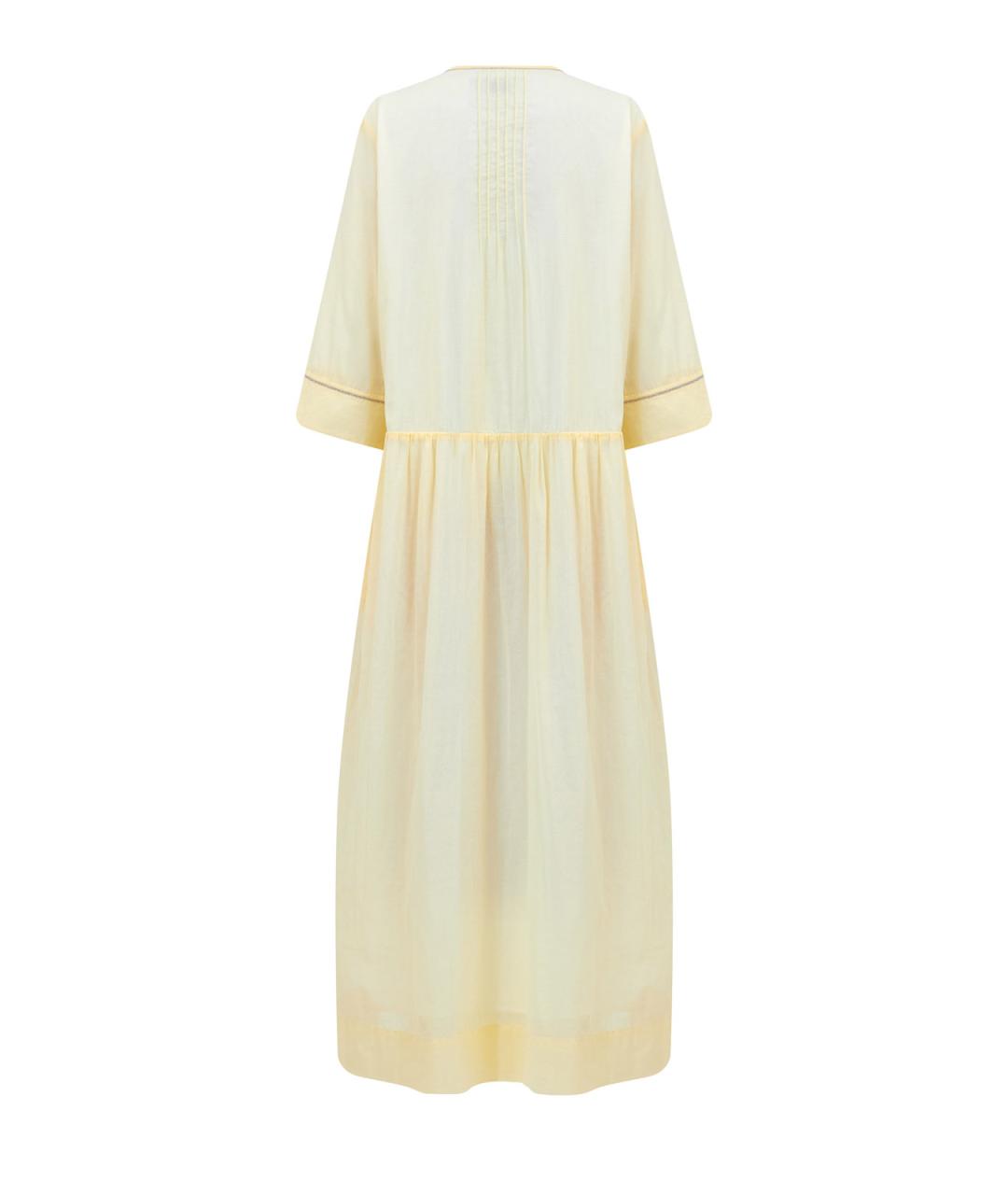 PESERICO Желтое хлопковое повседневное платье, фото 2