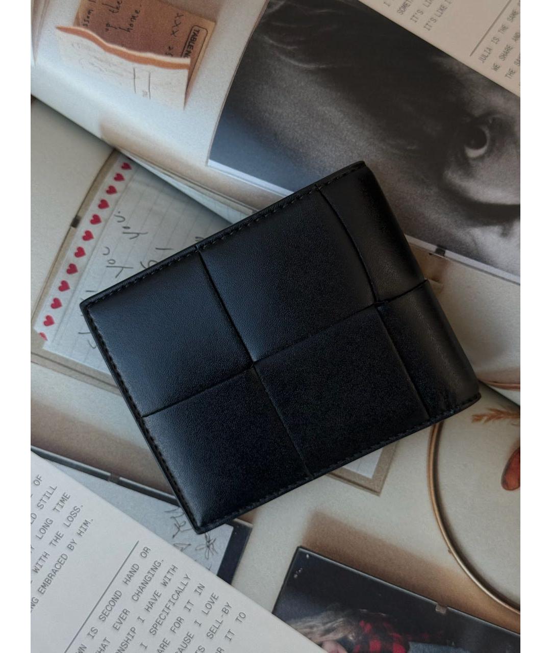 BOTTEGA VENETA Черный кожаный кошелек, фото 4