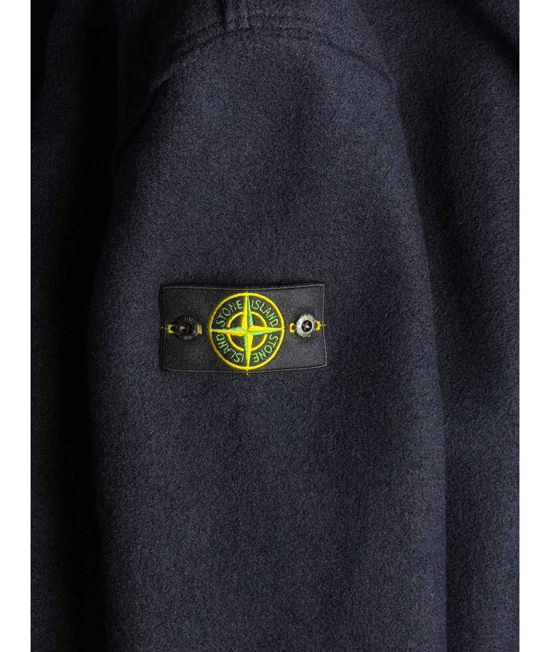 STONE ISLAND Темно-синее шерстяное пальто, фото 5