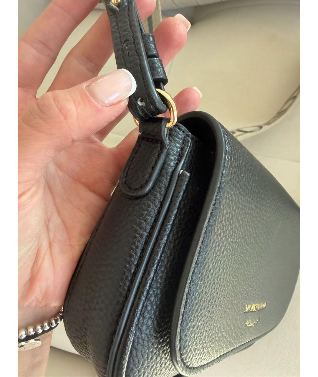 EMPORIO ARMANI Черная кожаная сумка через плечо, фото 4