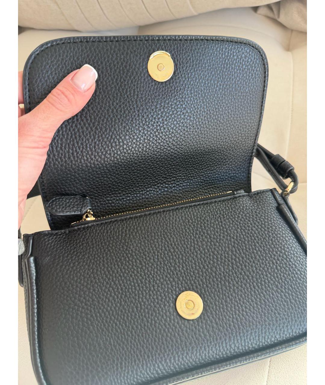 EMPORIO ARMANI Черная кожаная сумка через плечо, фото 7