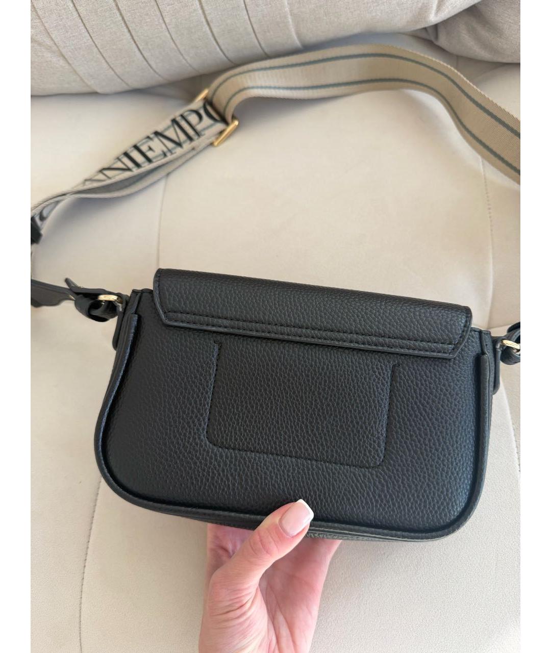 EMPORIO ARMANI Черная кожаная сумка через плечо, фото 8