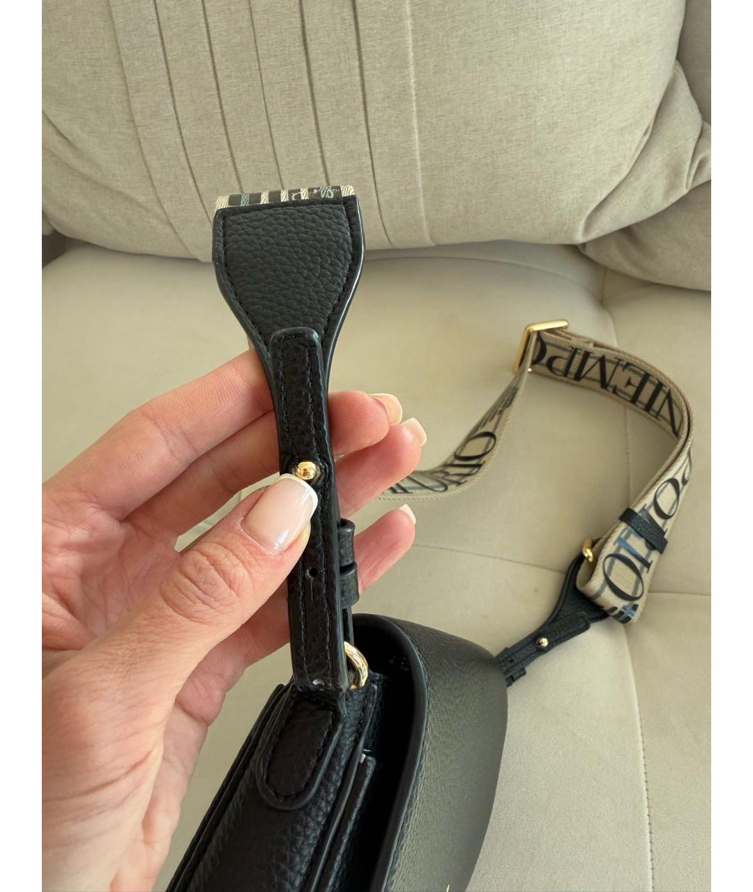 EMPORIO ARMANI Черная кожаная сумка через плечо, фото 5