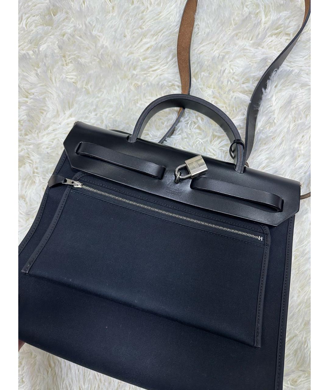 HERMES Черная сумка с короткими ручками, фото 4