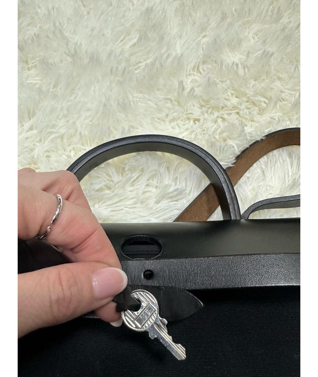 HERMES Черная сумка с короткими ручками, фото 6