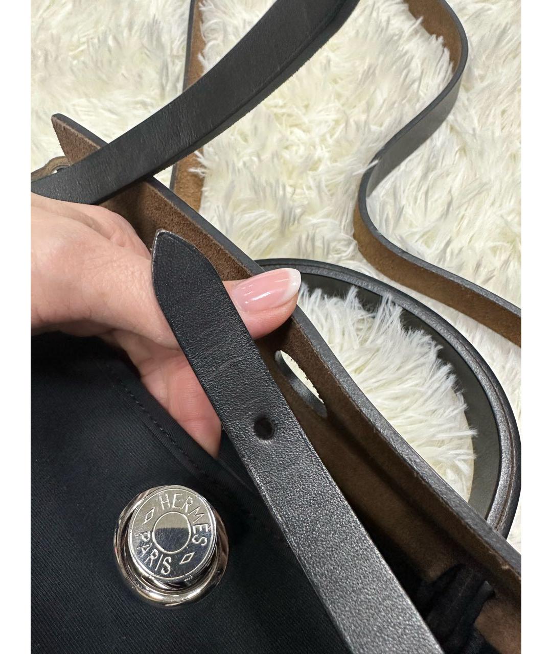 HERMES Черная сумка с короткими ручками, фото 7