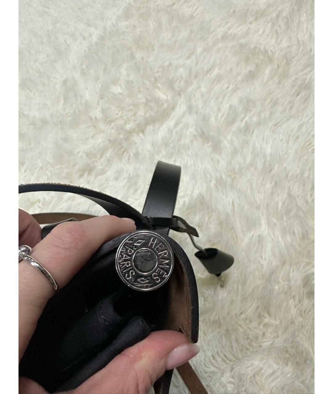 HERMES Черная сумка с короткими ручками, фото 5