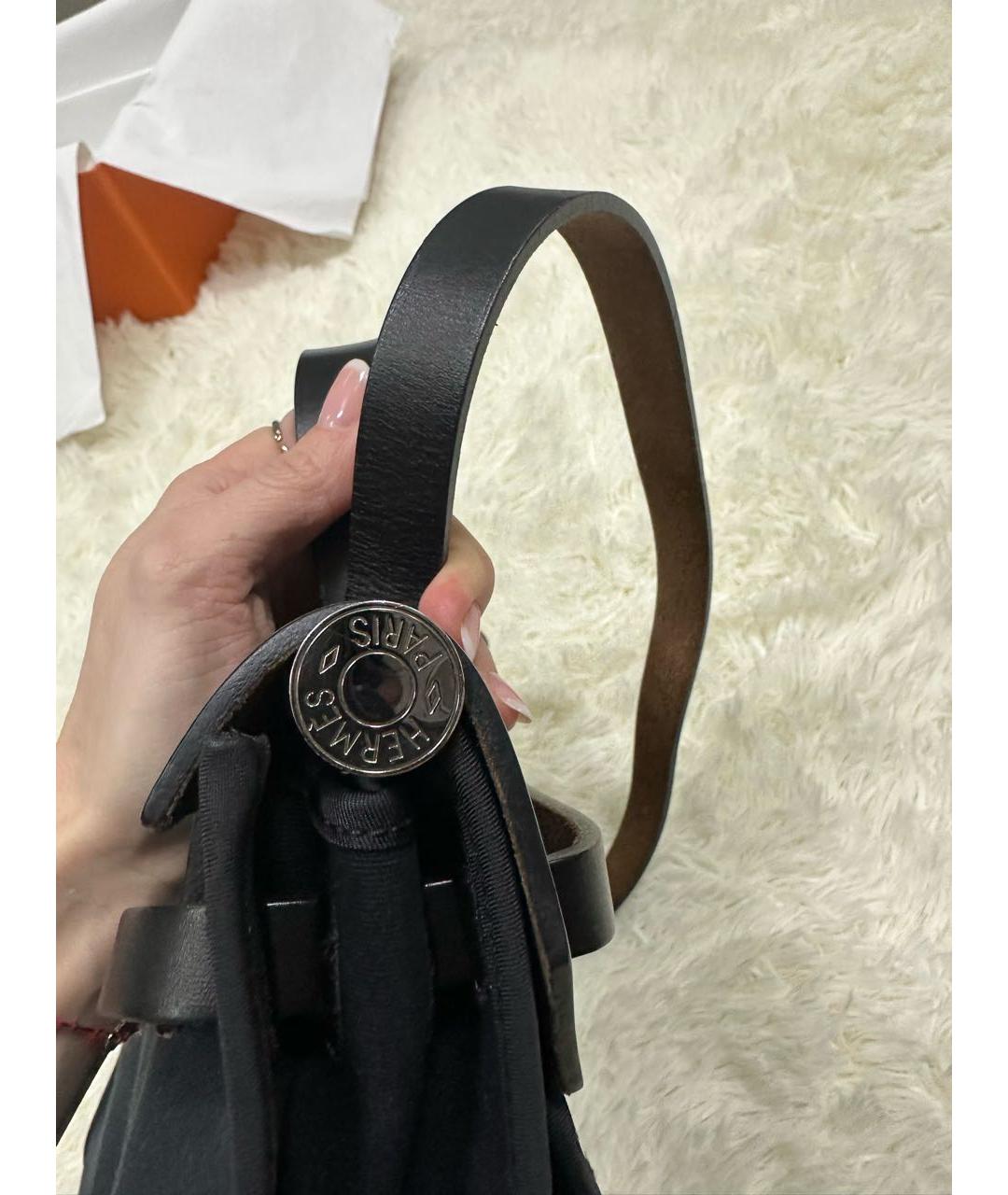 HERMES Черная сумка с короткими ручками, фото 8