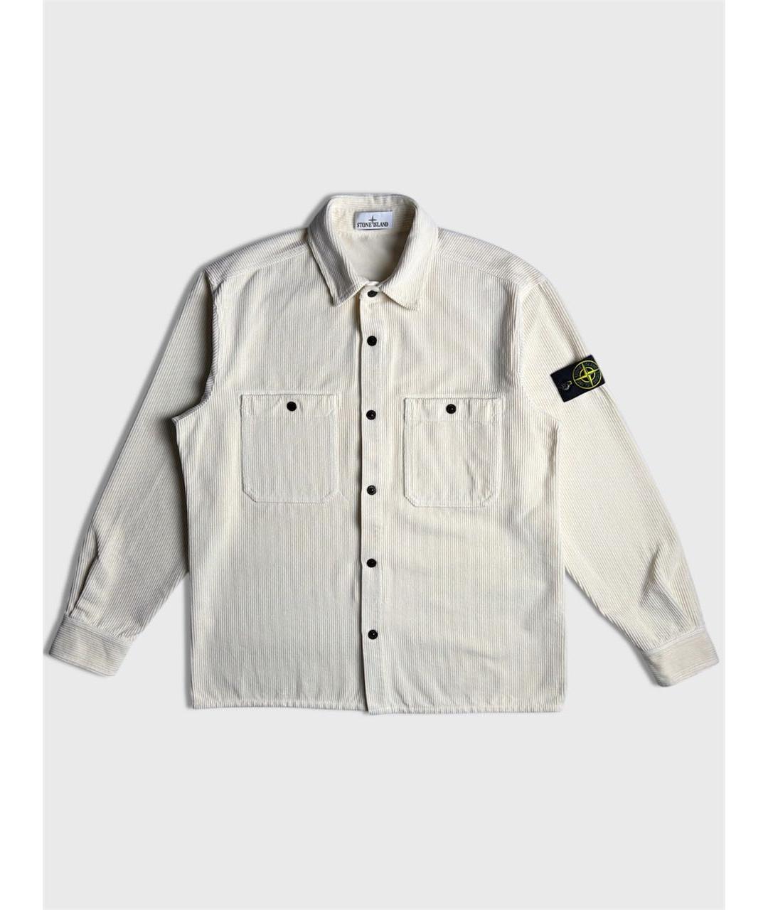 STONE ISLAND Бежевая хлопковая кэжуал рубашка, фото 6